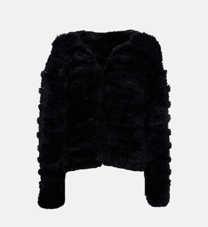 Alice and Olivia Faux Fur Long-sleeve Jacket, Packshot View