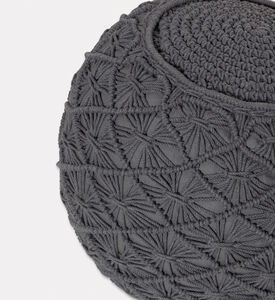 Home Deco and More Fera Natural Cotton Pouf, Packshot View