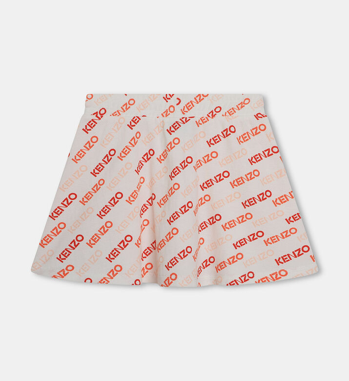 All-over Printed Cotton Pique Skirt