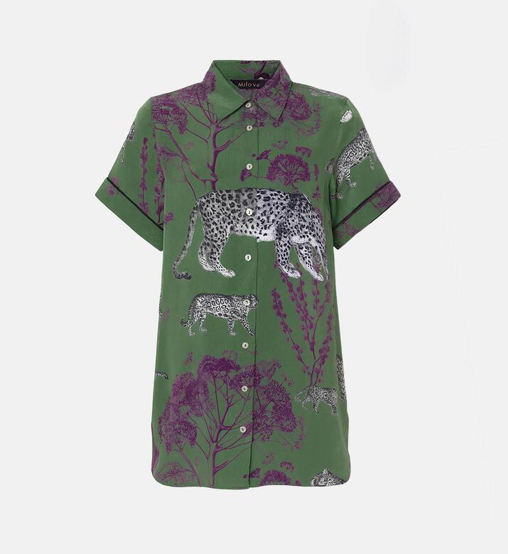 Niluu Animal-print Short-sleeve Shirt, Packshot View
