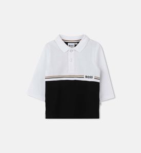 Two-tone Long-sleeve Polo Shirt