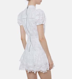 Embroidered Puffed Sleeves Mini Dress Embroidered Puffed Sleeves Mini Dress