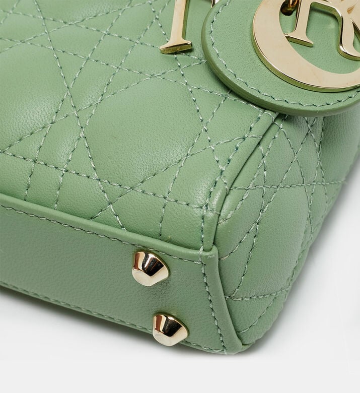 Dior Preowned Dior Green Micro Lady Dior Tote, Packshot View