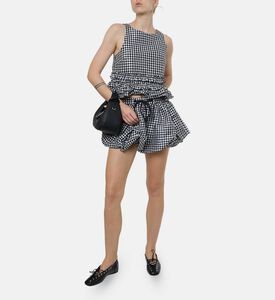 Ganni Checkered-print Mini Bubble Skirt, Model View