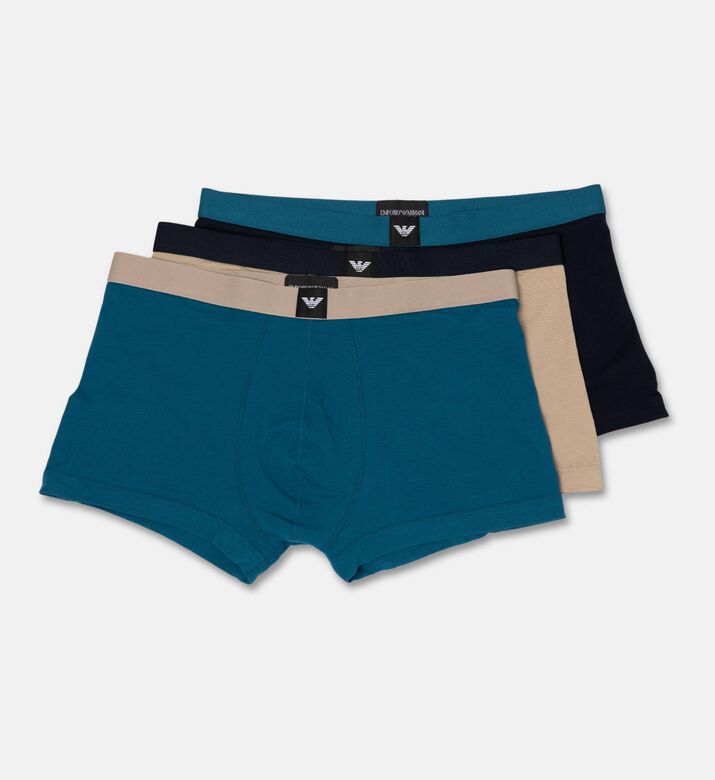 Emporio Armani Smooth Hems Trunk Briefs Set, Black, Xxl, Packshot View