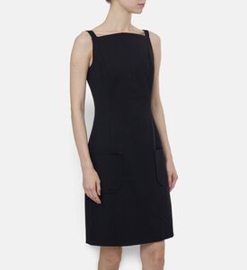 Patou Sleeveless Boat-neck Mini Dress, Model View
