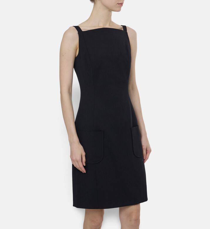 Patou Sleeveless Boat-neck Mini Dress, Model View