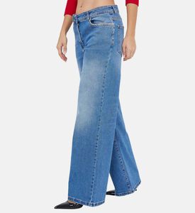 Embroidered Wide-legged Jeans