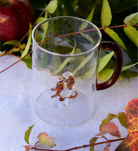 كوب زجاج بورسليكات بكلب