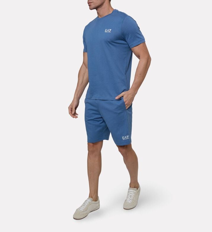 EA7 Side Pockets Athletic Shorts, Blue, L, Model View