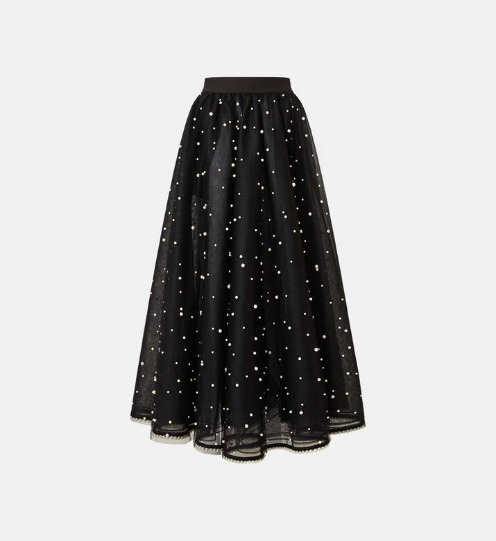 Pearl-embellished Maxi Skirt