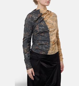 Ganni All-over Floral-print Long-sleeve Top, Model View