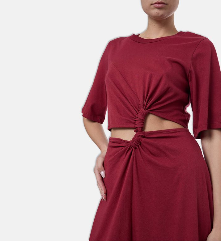 Farm Rio Short Sleeve Cut-out Midi Dress, Model View