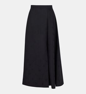 Long Slit Jacquard Wool Skirt