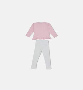 Logo-print Ruffle Hem Top Leggings Set Logo-print Ruffle Hem Top Leggings Set