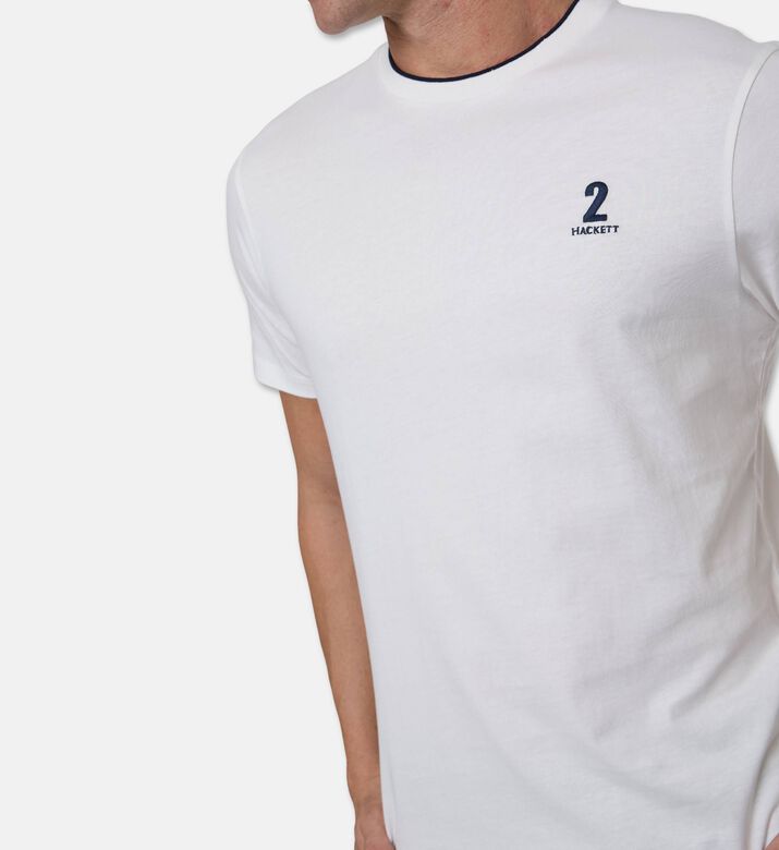Hackett London Heritage Cotton Logo-print Regular-fit T-shirt, Off-white, M, Model View
