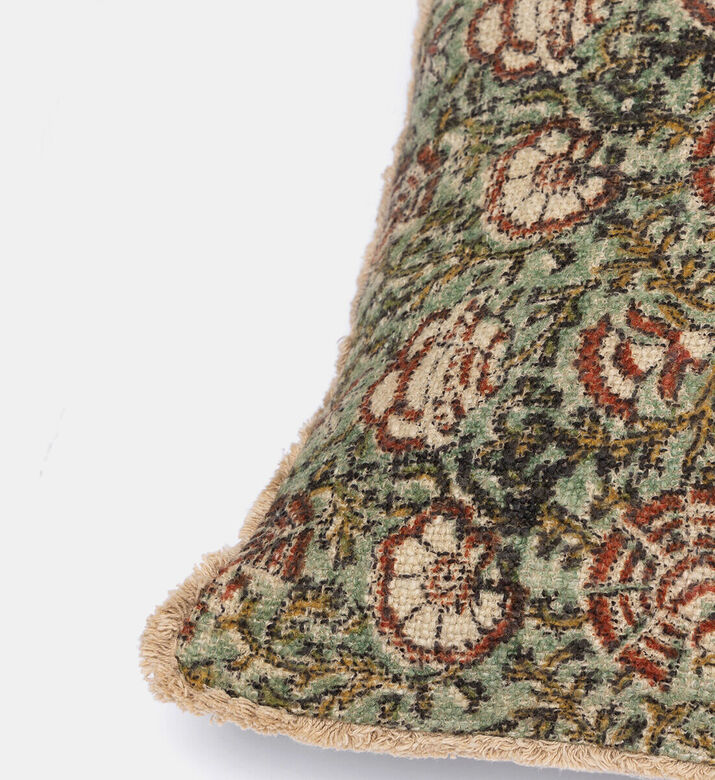 Home Deco and More Lotus Printed Cotton Filled And Vaccumed Cushion, Packshot View
