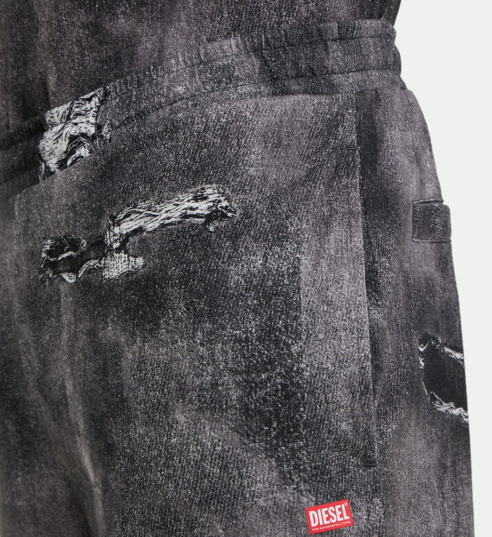 Cotton Ripped-print Shorts Cotton Ripped-print Shorts
