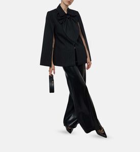 Alice and Olivia Stripe-print Long-sleeve Cape, Model View