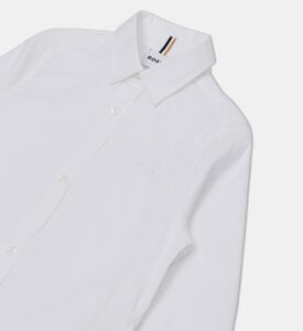 Embroidered Logo Full-button Front Long-sleeve Shirt