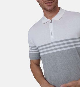 قميص بولو قطن بسحاب بألوان متباينة