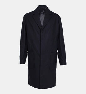 معطف بمزيج صوف سادة