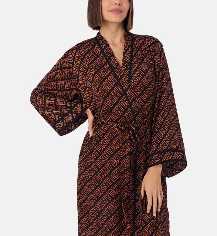 Satin Logo-print Robe