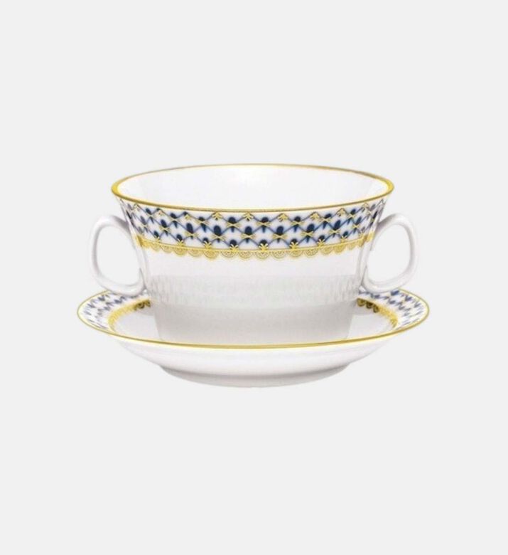 Cobalt Net Bouillon Youth Saucer Cup