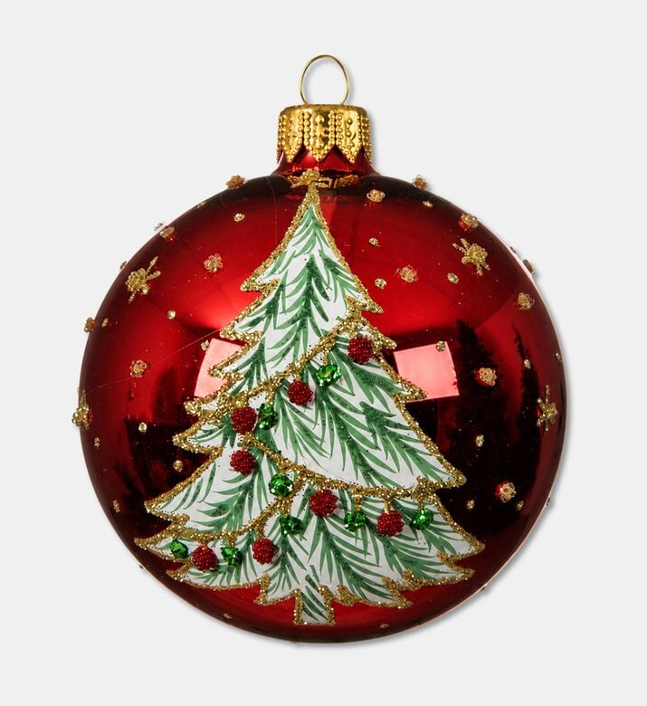 Kaemingk Bauble Glass Xmas Tree, Red, Packshot View