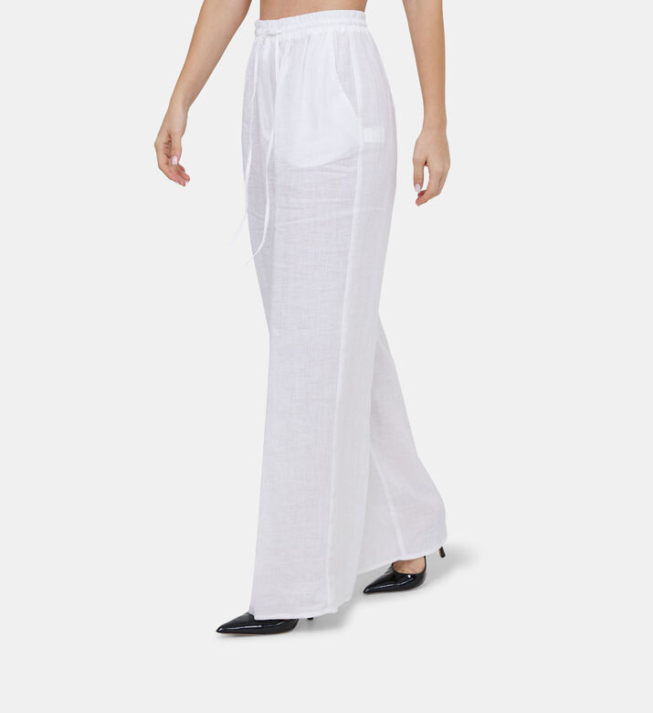 بنطال بخصر مطاطي واسع الساقين