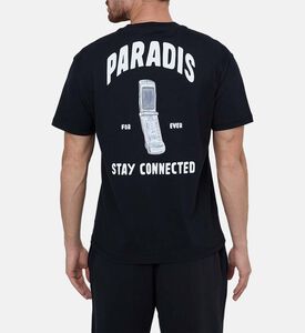 تيشيرت قطن بتطريز شعار بياقة مستديرة