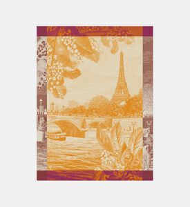 Jacquard Paris Sur Seine Cotton Tea Towel, Orange, Packshot View