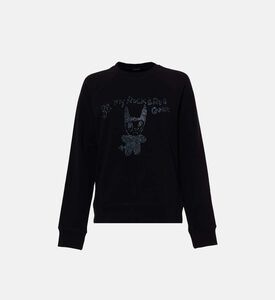 سويت شيرت ديفل كوين مزين بأحجار الراين