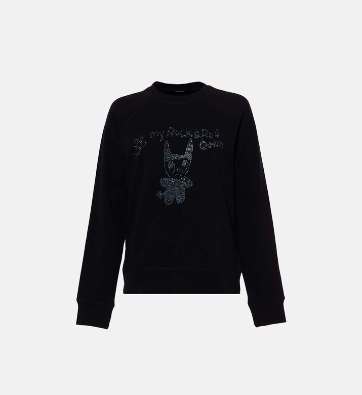 سويت شيرت ديفل كوين مزين بأحجار الراين