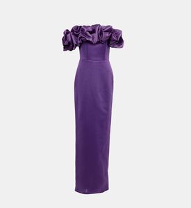 منتفخ قبالة الساتان الكتف مع Bodycon النيوبرين