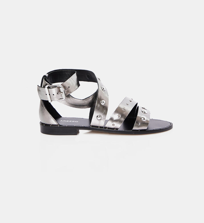 Nappa Smash Metallic Flat Heel Sandal