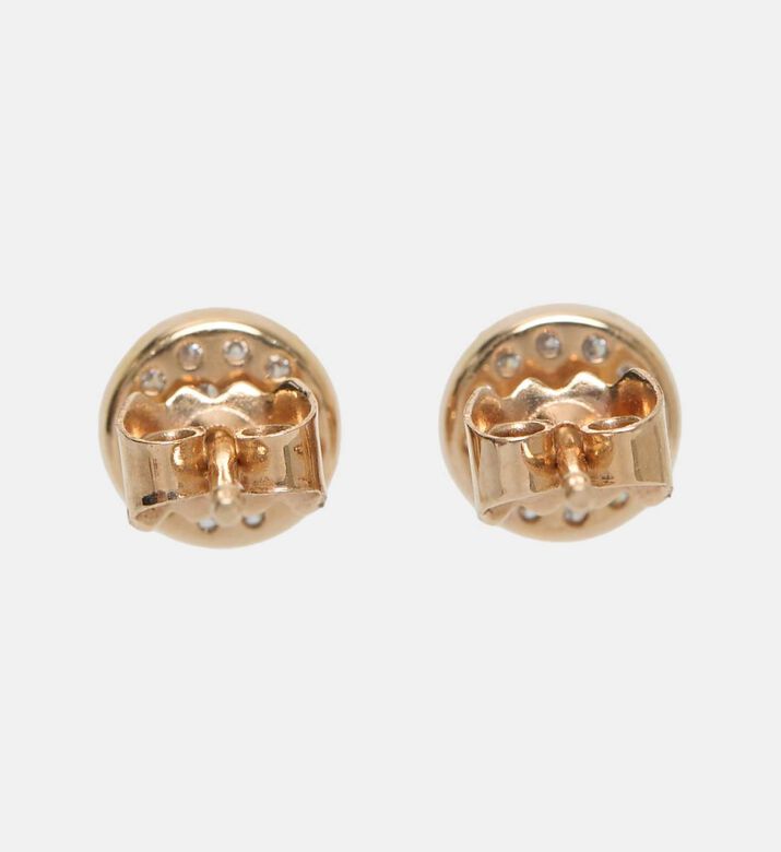 Round Sequin Diamond Stud Earrings - 18k