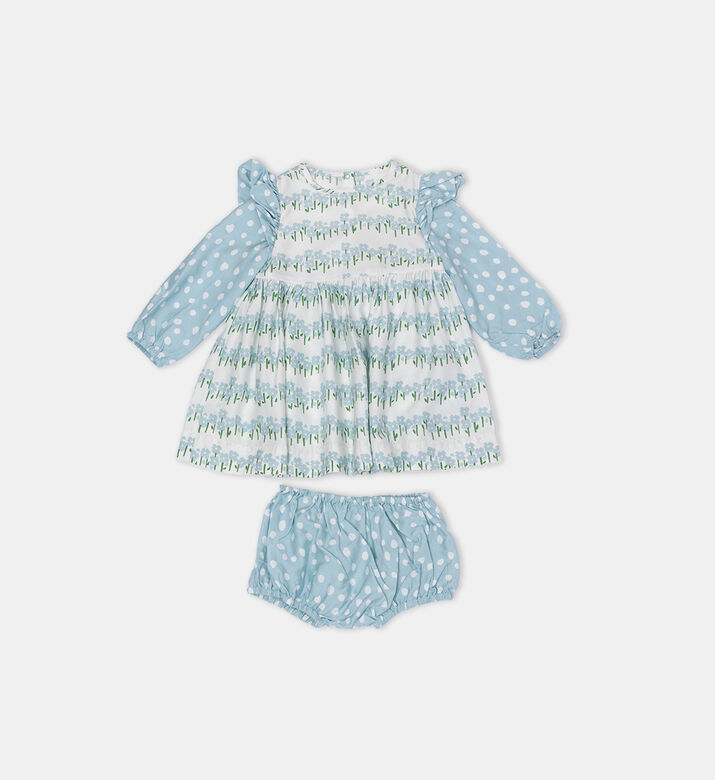 Floral Printed Dress Bloomers Set