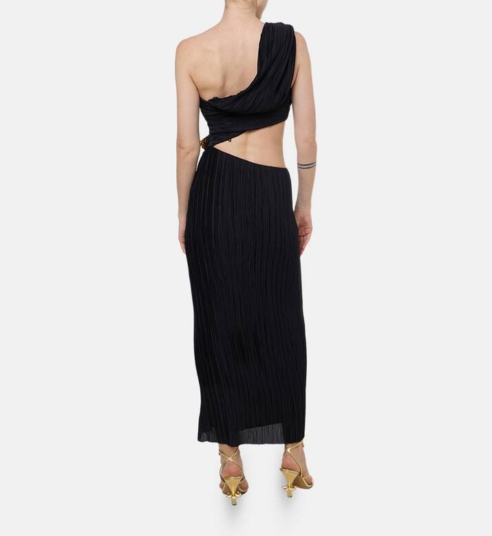 Nensi Dojaka Draped Long-sleeve Tulle Dress, Model View