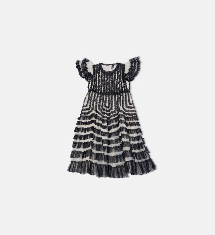 Tiered Ruffled Sheer Gown