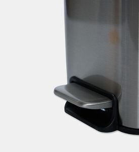 Home Deco and More Soft Close Rectangle Pedal Bin, Silver, Packshot View
