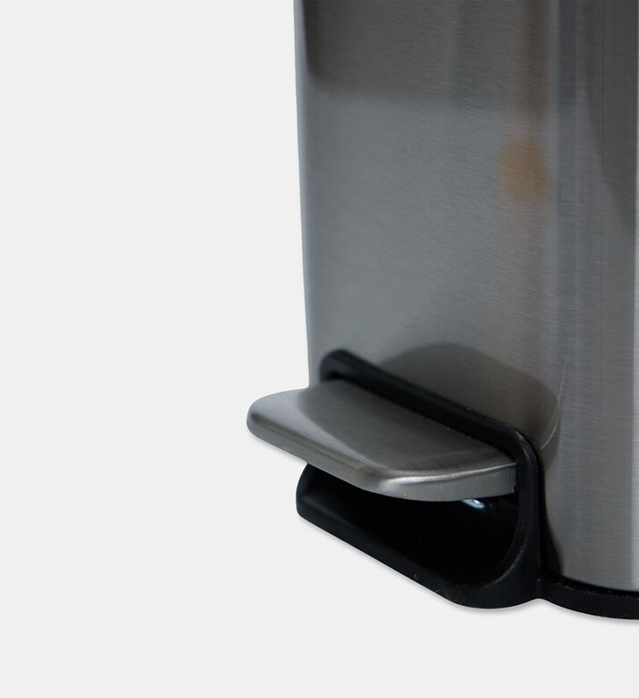 Home Deco and More Soft Close Rectangle Pedal Bin, Silver, Packshot View