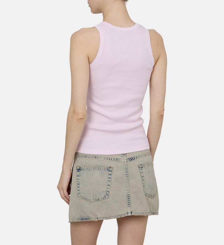 Cotton Logo Ribbed Tank Top