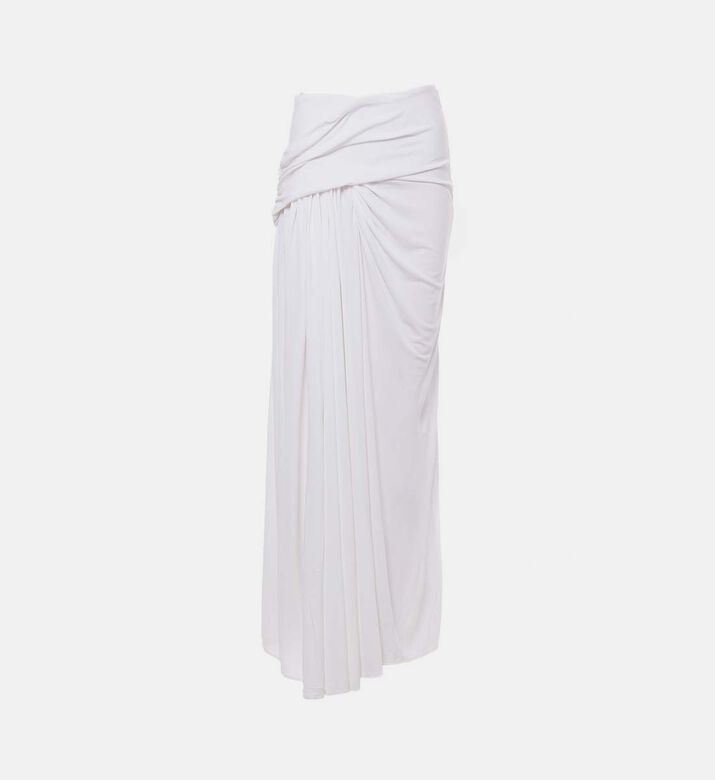 Aiba Knotted Draped Asymmetrical Maxi Skirt