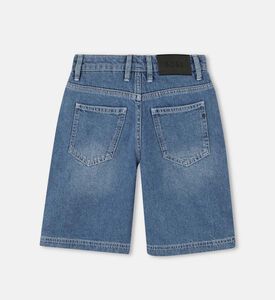 Logo-label Light Wash Denim Shorts