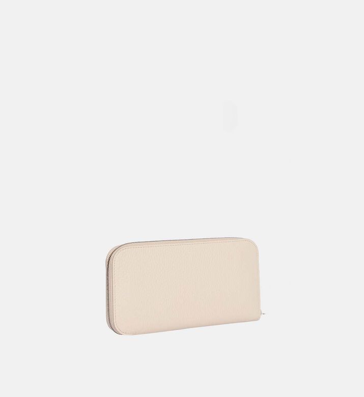 Camille Fournet Taurillon Grained Leather Wallet, Cream, Packshot View