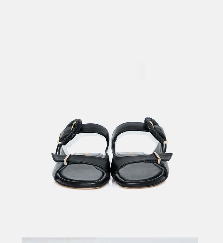 Metallic-finish Laminated Leather Clogs