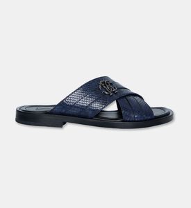 Roberto Cavalli Slipper Leather Snake, Navy, Eu-44, Packshot View