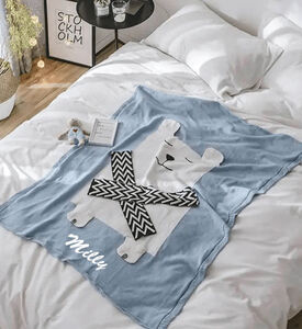 بطانية قطن مخصصة بشكل دب