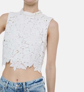 بلوزة قصيرة بدون أكمام بنقشة أزهار